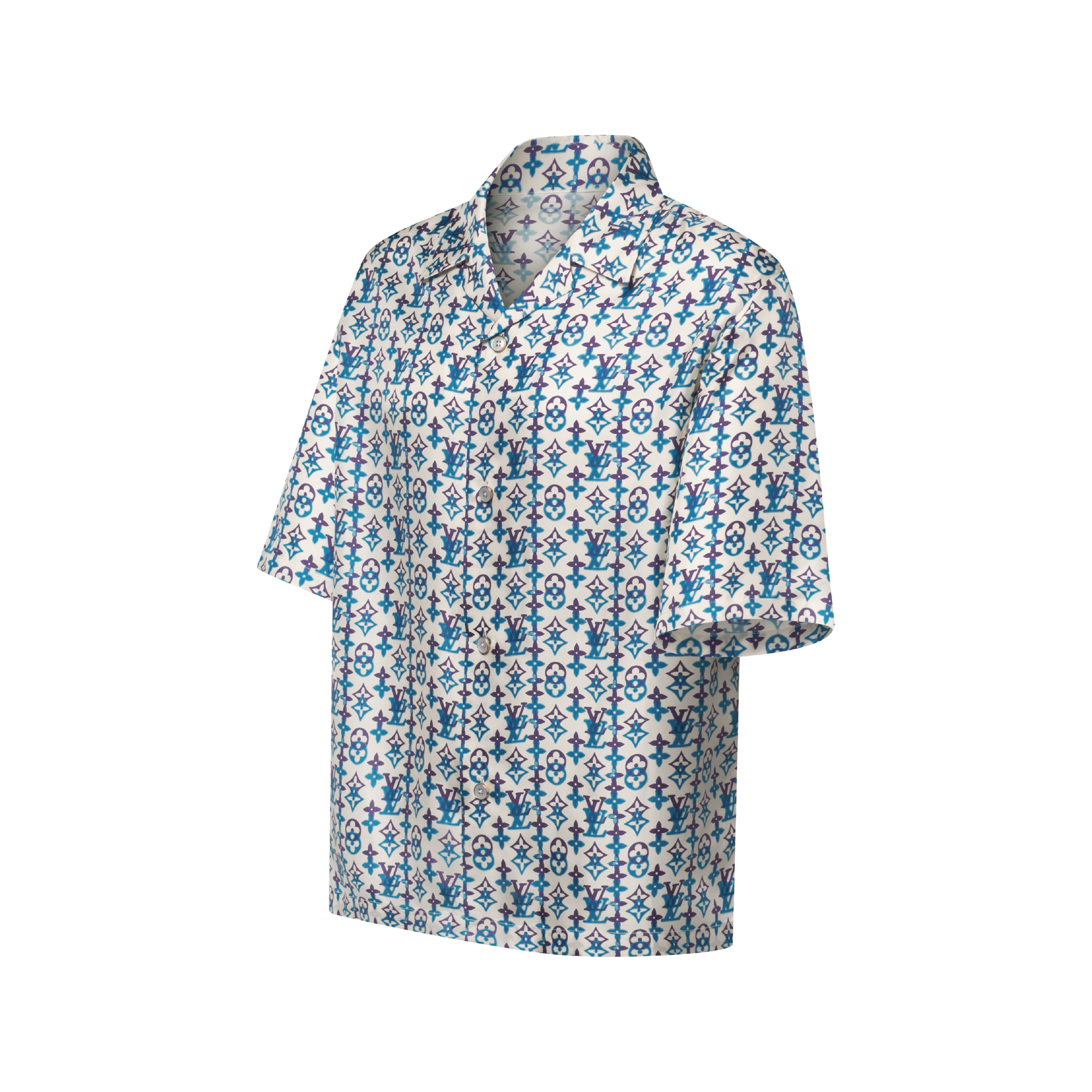 モノグラム プリント シルク ショートスリーブシャツ ｜ルイ・ヴィトン